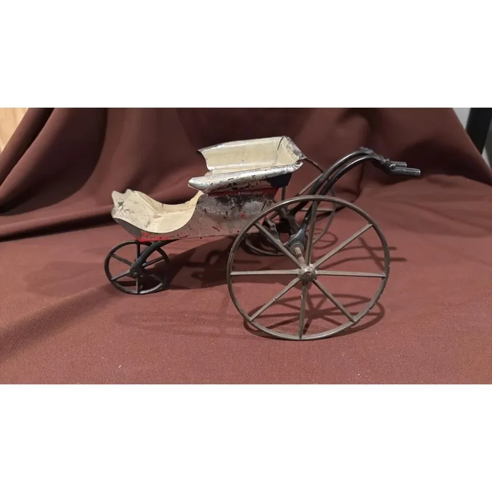 Vintage Wagon Carriage Metal 3 Wheels